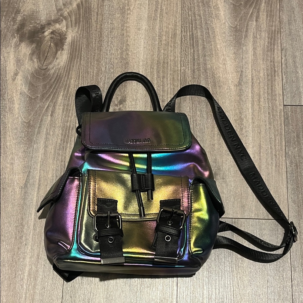 Holographic Backpack with Black Accents